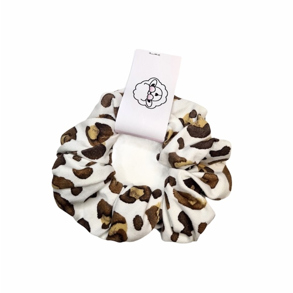 Leopard scrunchie - μαλλί, λαστιχάκια μαλλιών