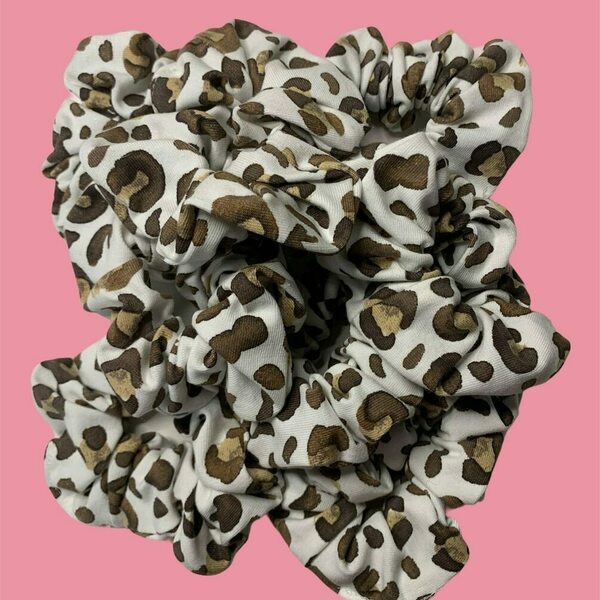 Leopard scrunchie - μαλλί, λαστιχάκια μαλλιών - 2