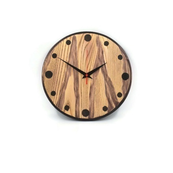 Χειροποίητο ξύλινο ρολόι τοίχου Orpheas Carved από δεσποτάκι διαμέτρου 30 cm - ξύλο, δώρο, τοίχου, χειροποίητα, διακοσμητικά
