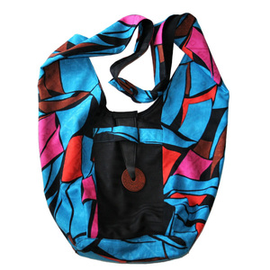 Μοναδική, boho, χειροποίητη τσάντα ώμου-χιαστί, γεωμετρικό πολύχρωμο ύφασμα - ύφασμα, ώμου, χιαστί, μεγάλες, πάνινες τσάντες