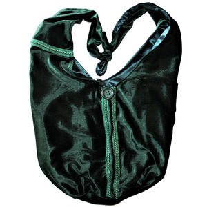 Πάνινη τσάντα ώμου-χιαστί, κυπαρισσί βελουτέ ύφασμα, τρέσσες - ύφασμα, ώμου, χιαστί, μεγάλες, πάνινες τσάντες