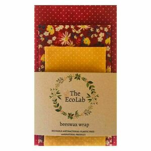 Κερομάντηλο, Beeswax Wrap Spring Flowers Σετ 3 τμχ - ύφασμα, οικολογικό, 100% φυσικό