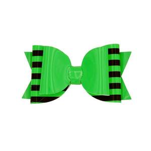 Παιδικό κλιπ Μαλλιών Φιόγκος Neon Green 9x5 - δώρα γενεθλίων, αξεσουάρ μαλλιών, hair clips