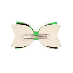 Παιδικό κλιπ Μαλλιών Φιόγκος Neon Green 9x5 - δώρα γενεθλίων, αξεσουάρ μαλλιών, hair clips - 2