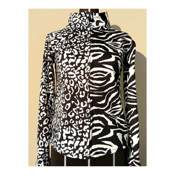Ζακέτα black & white leopard-zebra