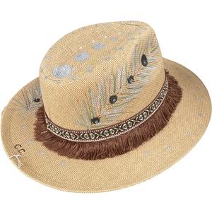 Ψάθινο καπέλο- Indianna lll - καλοκαιρινό, ζωγραφισμένα στο χέρι, απαραίτητα καλοκαιρινά αξεσουάρ, ψάθινα