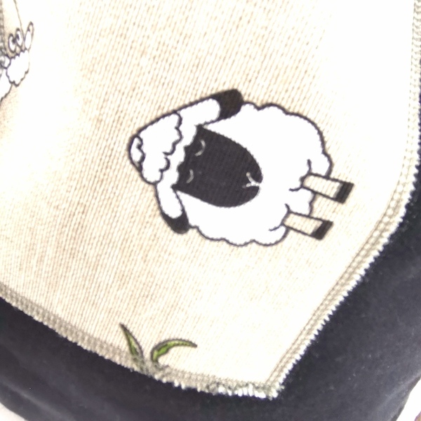 Σακίδιο πλάτης, χειροποίητο με patchwork πρόβατο - πλάτης, μεγάλες, all day, πάνινες τσάντες, μικρές - 3