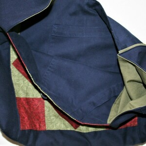 Μοναδική, χειροποίητη πάνινη τσάντα ώμου-χιαστί, πολύχρωμα υφάσματα patchwork-quilt - ύφασμα, ώμου, χιαστί, μεγάλες, πάνινες τσάντες - 3