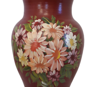 Πήλινο βάζο με ζωγραφισμένα λουλούδια - βάζα & μπολ, πηλός, ζωγραφισμένα στο χέρι