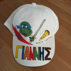 παιδικό καπέλο jockey με όνομα και θέμα χελωνονιντζάκια ( ninja turtles ) - όνομα - μονόγραμμα, καπέλα, ήρωες κινουμένων σχεδίων - 2