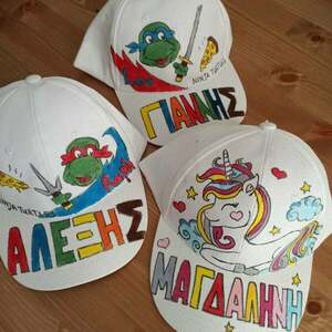 παιδικό καπέλο jockey με όνομα και θέμα χελωνονιντζάκια ( ninja turtles ) - όνομα - μονόγραμμα, καπέλα, ήρωες κινουμένων σχεδίων - 4