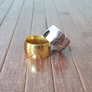 Δαχτυλίδι minimal φαρδύ σε χρυσό χρώμα από ανοξείδωτο ατσάλι - minimal, ατσάλι, σταθερά, μεγάλα, φθηνά - 2