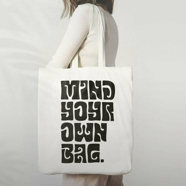 Οικολογική Τσάντα ώμου - "Mind your own bag" - ώμου, μεγάλες, all day, tote, φθηνές - 2
