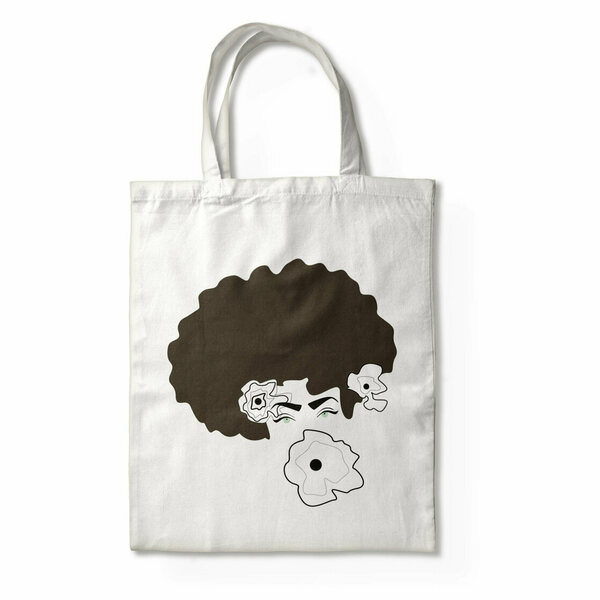Οικολογική Τσάντα ώμου - "FLOWER GIRL" - ώμου, μεγάλες, all day, tote, πάνινες τσάντες - 3