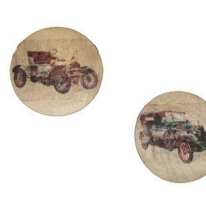 Σουβέρ ξύλινα σετ 6 τεμαχίων "Αυτοκίνητα Vintage" - ξύλο, σουβέρ, ντεκουπάζ, διακοσμητικά, ξύλινα σουβέρ - 3