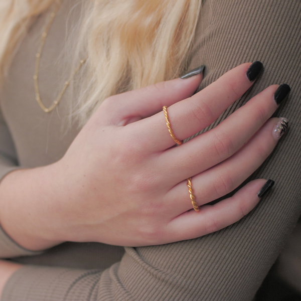 Braided Silver Rings - Χειροποίητα βεράκια από Ασήμι 925 - βεράκια, αυξομειούμενα, επιχρυσωμένα, ασήμι 925, φθηνά - 5