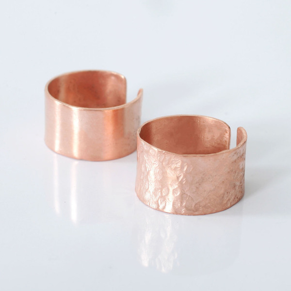 Rose Gold Wide ring -Χειροποίητο δαχτυλίδι με επιμετάλλωση ροζ χρυσό - statement, μπρούντζος, μεγάλα, αυξομειούμενα
