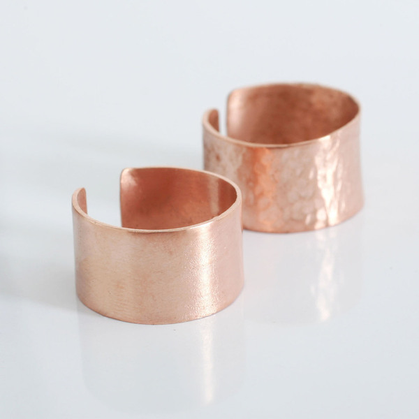 Rose Gold Wide ring -Χειροποίητο δαχτυλίδι με επιμετάλλωση ροζ χρυσό - statement, μπρούντζος, μεγάλα, αυξομειούμενα - 3
