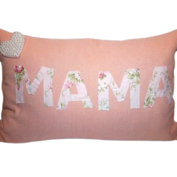 "Μαμα" μαξιλαρι - ύφασμα, διακοσμητικά, γιορτή της μητέρας, μαξιλάρια