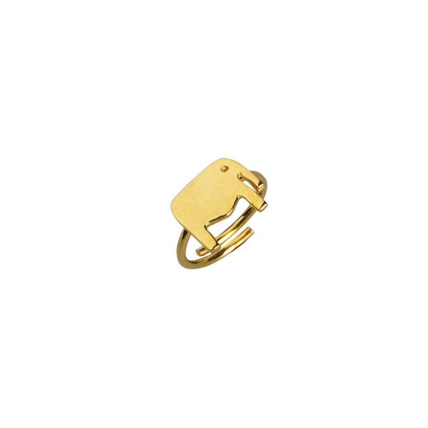 "Belle" Ασημένιο δαχτυλίδι ελέφαντας, επίχρυσο - επιχρυσωμένα, ασήμι 925, αυξομειούμενα