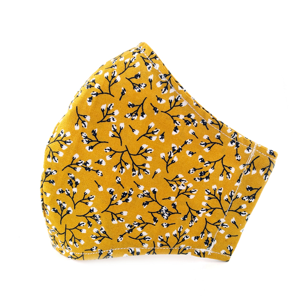 Yellow Floral μάσκα προσώπου βαμβακερή - βαμβάκι, γυναικεία, ανδρικά, μάσκες προσώπου, παιδικές μάσκες