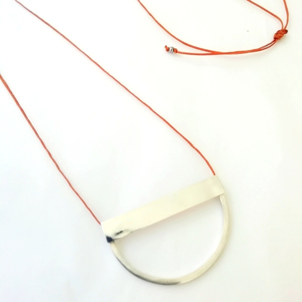 Μακρύ κολιέ από ασήμι 925 με αυξανόμενο μακραμέ κλείσιμο / Donna necklace. - ασήμι, ασήμι 925, μακραμέ, μακριά, minimal - 4