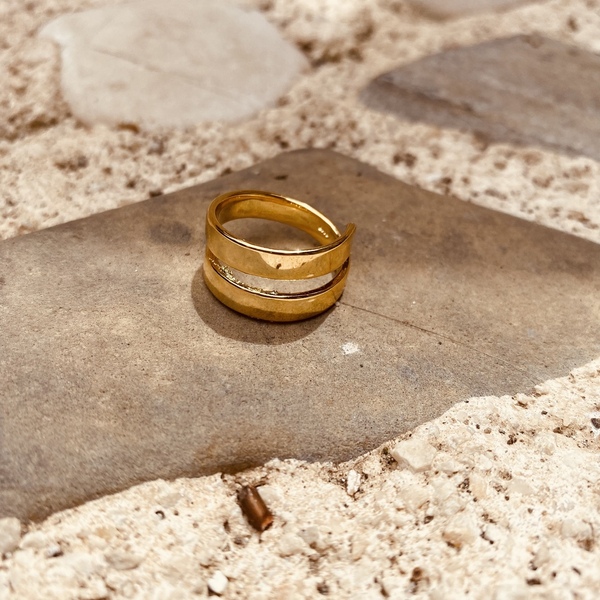 Δαχτυλίδι ασημι 925 - Golden hug - επιχρυσωμένα, ασήμι 925, boho, αυξομειούμενα - 4