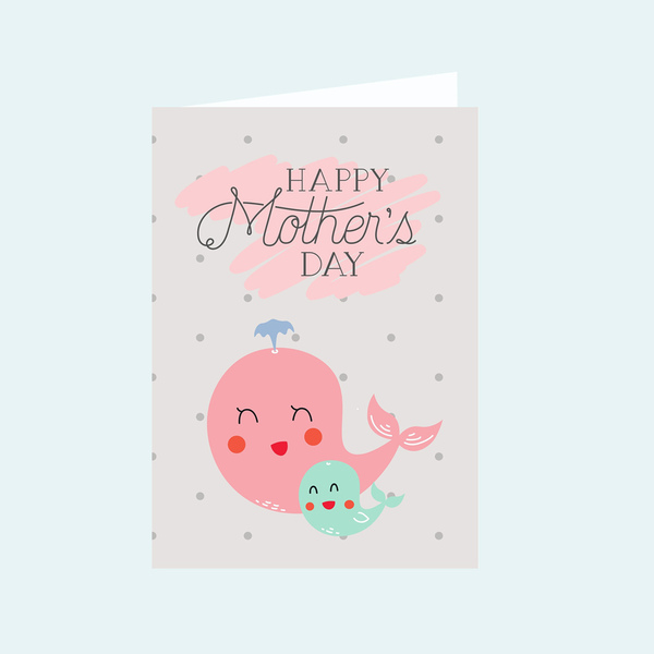 Φαλαινάκι ! Ημέρα της μητέρας- Ευχετήρια κάρτα - ψηφιακή κάρτα PDF - γιορτή της μητέρας, ευχετήριες κάρτες - 3