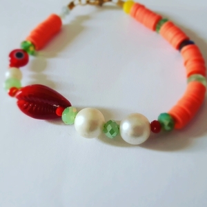 Shell bracelet - κοχύλι, boho, χεριού, αυξομειούμενα