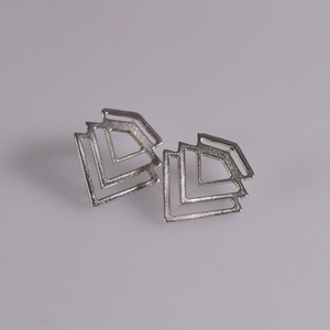 Γεωμετρικά καρφωτά σκουλαρίκια απο ασήμι 925 - ασήμι, ιδιαίτερο, γεωμετρικά σχέδια, καρφωτά, μεγάλα