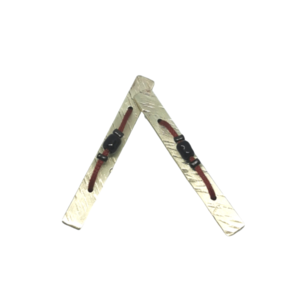 Σκουλαρίκια από νεάργυρο με μαύρη χάντρα 4,6 εκ. / earrings - αλπακάς, μακριά, καρφωτά, δώρο οικονομικό