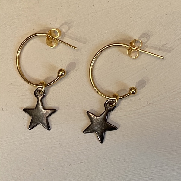 Stars gold - ορείχαλκος, κρίκοι, μικρά - 2