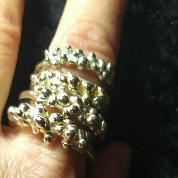 Δαχτυλίδι με σταγόνες ασημιου - ασήμι, βεράκια, σταθερά, για γάμο - 2