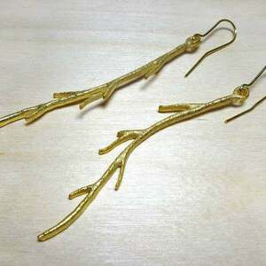 Σκουλαρίκια "Κλαδιά" από ασήμι 925 - ασήμι, μακριά, κρεμαστά, νυφικά, μεγάλα - 4
