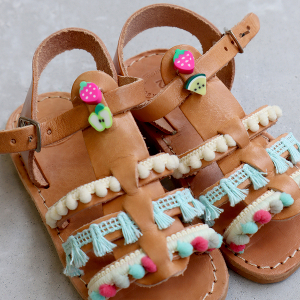 Summer kids sandals - με φούντες, pom pom, σανδάλια - 2