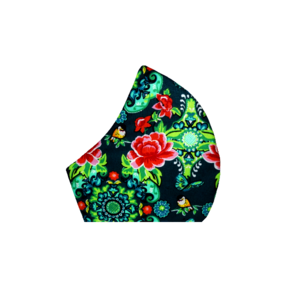 229.Μάσκα Boho Floral-Green-Βαμβακερή-πολλαπλών χρήσεων-No229 LW Floral Green. - βαμβάκι, φλοράλ, δερματολογικά ελεγμένη, πολλαπλών χρήσεων, μάσκες προσώπου - 3
