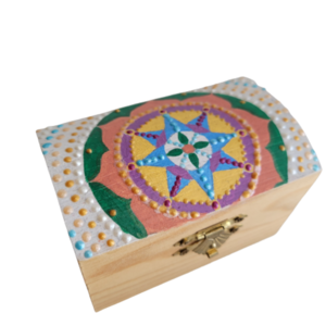 Κουτάκι-μπαούλο ξύλινο ζωγραφισμένο στο χέρι - δώρα για δασκάλες
