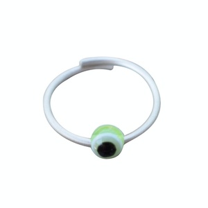 Δαχτυλίδι ανοιχτό ασήμι 925 με πράσινο μάτι χάντρα - ασήμι 925, βεράκια, evil eye, αυξομειούμενα - 2