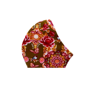 230.Μάσκα Boho Floral-Red-Βαμβακερή-πολλαπλών χρήσεων-No230 LW Floral Red. - βαμβάκι, boho, δερματολογικά ελεγμένη, πολλαπλών χρήσεων, μάσκες προσώπου - 3
