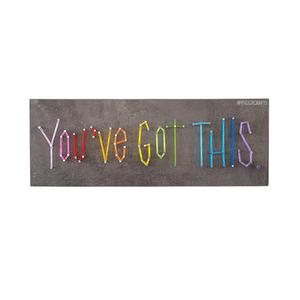 Πινακίδα μελαμίνης, με καρφιά & κλωστές "You've got this" 35x13cm - πολύχρωμο, πίνακες & κάδρα, δώρο