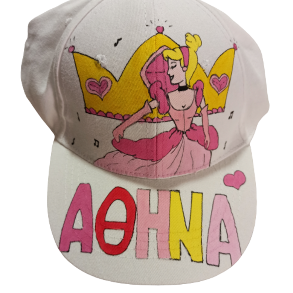 παιδικό καπέλο jockey με όνομα και θέμα πριγκίπισσα ( princess ) - όνομα - μονόγραμμα, πριγκίπισσα, καπέλα, προσωποποιημένα