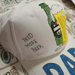 καπέλο jockey για τoν μπαμπά need more beer (χρειάζομαι περισσότερη μπύρα) με πράσινη μπύρα - ανδρικά, καπέλο, δώρα για τον μπαμπά, γιορτή του πατέρα - 4