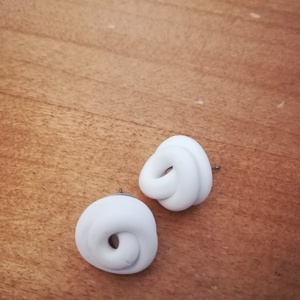 Μικρά σκουλαρίκια κόμποι φτιαγμένα από πηλό - πηλός, καρφωτά, μικρά - 2
