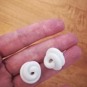 Μικρά σκουλαρίκια κόμποι φτιαγμένα από πηλό - πηλός, καρφωτά, μικρά - 3