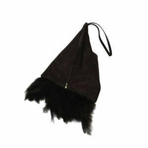 Τριγωνική τσάντα με συνθετικά φτερά - ύφασμα, χειρός, βραδινές, μικρές
