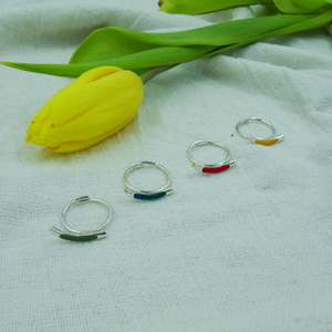 "Complement 2" Ασημένιο δαχτυλίδι, μπάρα, με σμάλτο - ασήμι 925, boho, αυξομειούμενα - 4