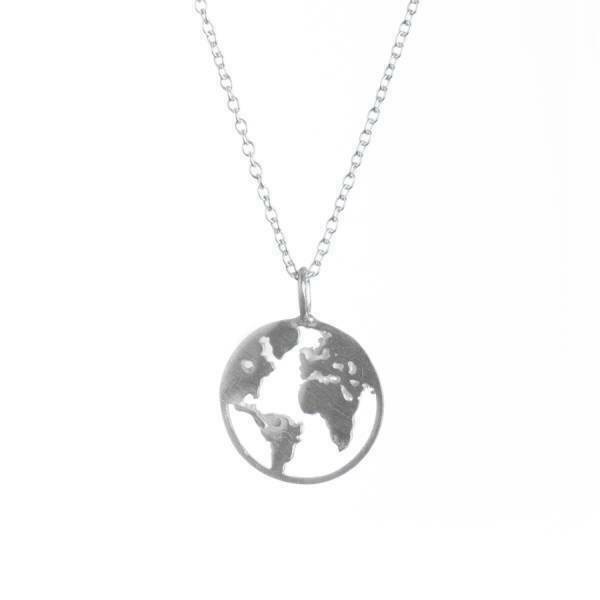 Κολιέ World silver - charms, ασήμι 925, κοντά, φθηνά