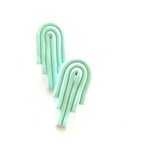 Σκουλαρίκια φτιαγμένα από πηλό σε χρώμα mint - πηλός