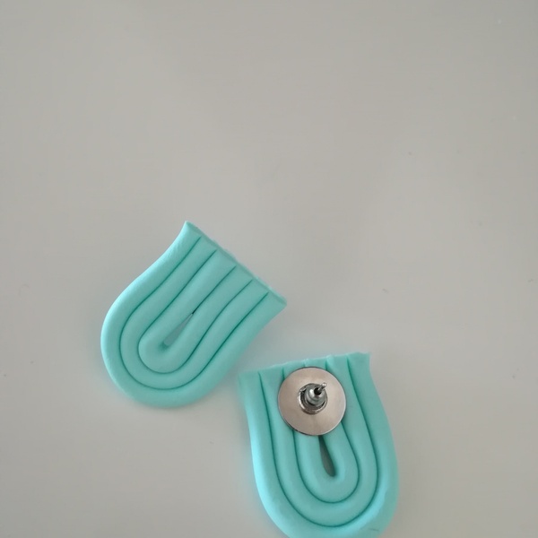 Σκουλαρίκια φτιαγμένα από πηλό σε χρώμα Mint - πηλός - 2