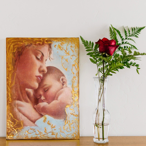 Πίνακας 3D Σε Καμβά "Μητρική Αγκαλιά" 24x30cm ArtDome - πίνακες & κάδρα, καμβάς, δώρο για νεογέννητο, πίνακες ζωγραφικής - 2